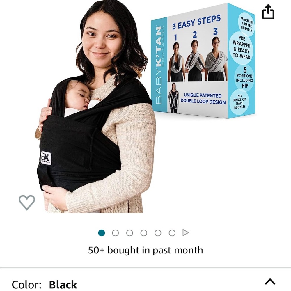 Black Baby Ktan Wrap - Baby Carrier - Baby Wrap